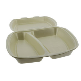 Verpackung Menübox Styropor Champagner 2-geteilt (250 Einh.)