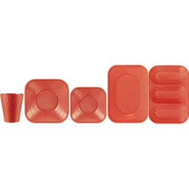 Plastikteller PP "X-Table" Platz flach Orange 180mm (120 Stück)