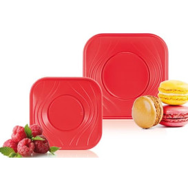 Plastikteller PP "X-Table" Platz Rot 180mm (8 Stück)
