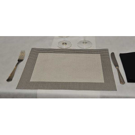 Tischsets Papier 300x400mm "Hahnentrittmuster" Schwarz 50g (2500 Stück)
