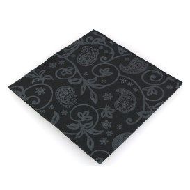 Servietten Airlaid Schwarz "Paisley" 40x40cm (50 Einh.)