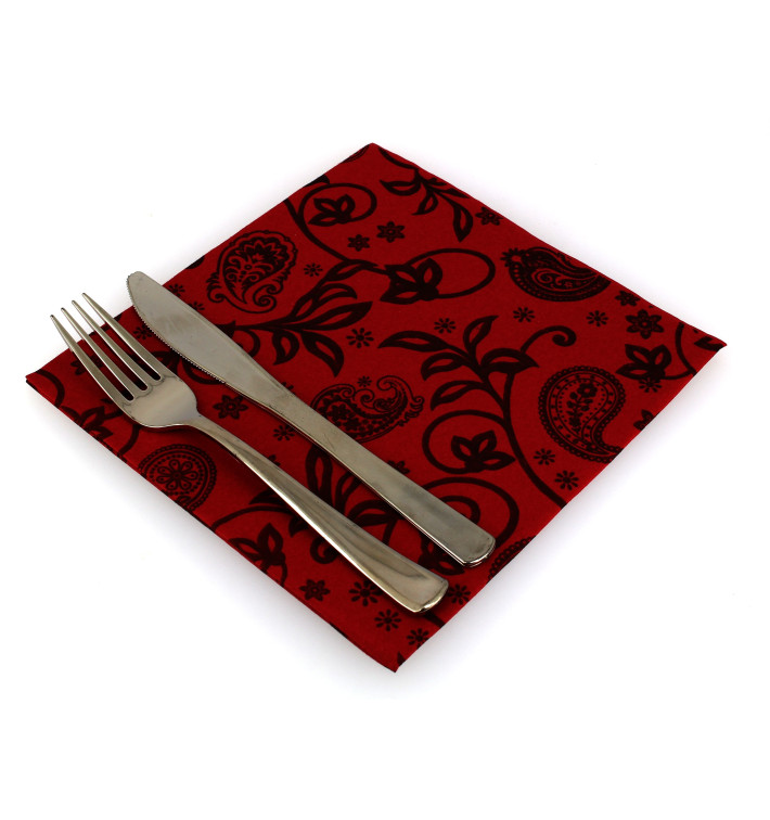 Servietten Airlaid Bourdeaux "Paisley" 40x40cm (50 Einh.) Servietten Airlaid Bourdeaux "Paisley" 40x40cm (50 Einh.)