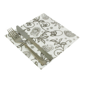 Servietten Airlaid Weiße "Paisley" 40x40cm (50 Einh.)