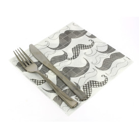 Servietten Airlaid "Schnurrbart" 40x40cm (50 Einh.)