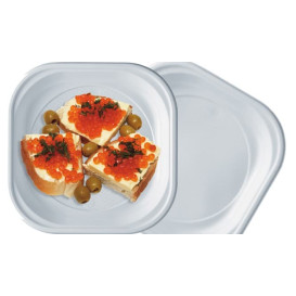 Plastikteller PS Platz Stark Weiß 200x200mm (50 Stück)