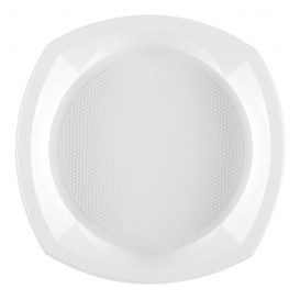 Plastikteller PS flach Weiß 230x230mm 1C (100 Stück)