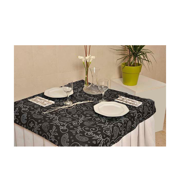 Tischdecke Novotex Polypropylen Schwarz "Paisley" 120x120cm (150 Stück) Tischdecke Novotex Polypropylen Schwarz "Paisley" 120x120cm (150 Stück)