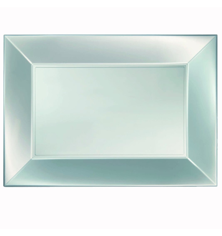 Plastiktablett Silber Nice Pearl PP 345x230mm (6 Stück) Plastiktablett Silber Nice Pearl PP 345x230mm (6 Stück)