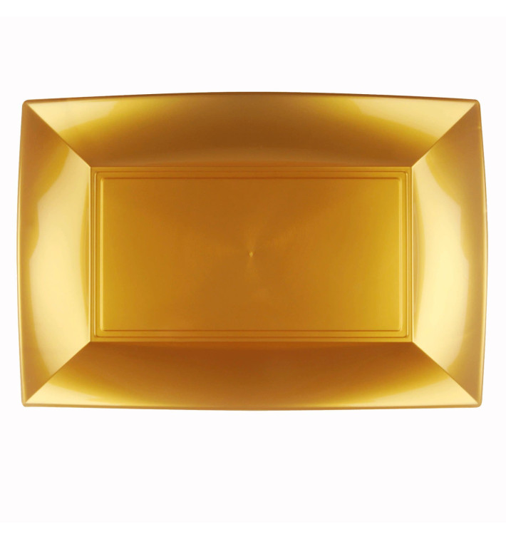 Plastiktablett Gold Nice PP 345x230mm (6 Stück) Plastiktablett Gold Nice PP 345x230mm (6 Stück)