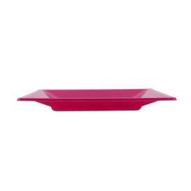 Viereckiger Plastikteller Flach Pink 170mm (750 Stück)