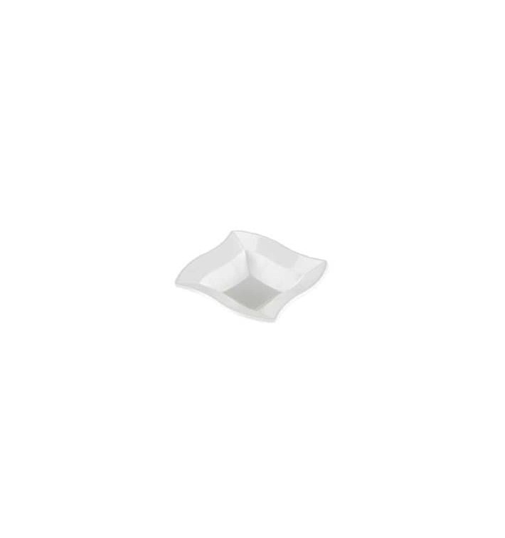 Viereckige Plastikschale "Welle" weiß 18x18cm (100 Stück) Viereckige Plastikschale "Welle" weiß 18x18cm (100 Stück)