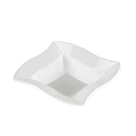 Viereckige Plastikschale "Welle" weiß 18x18cm (1000 Stück)