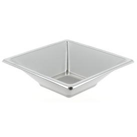 Viereckige Plastikschale Silber 12x12cm (750 Stück)