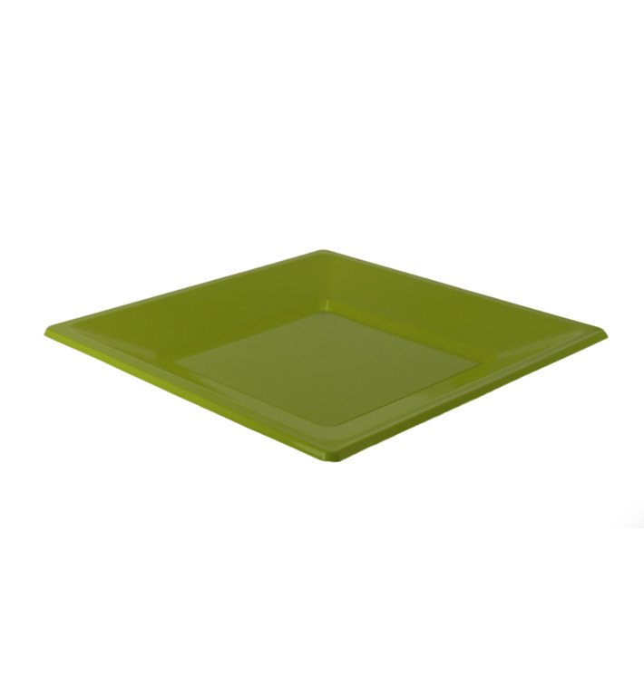 Viereckiger Plastikteller Flach Pistazie 230mm (3 Stück) Viereckiger Plastikteller Flach Pistazie 230mm (3 Stück)