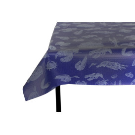 Papiertischdecke  1x1m "Blau Meeresfrüchte" 37g (400 Stück)