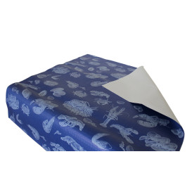 Papiertischdecke  1x1m "Blau Meeresfrüchte" 37g (400 Stück)