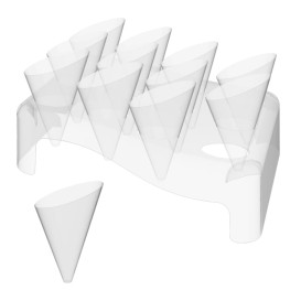 Plastikkegeln Slice 55ml mit Ständer 180x260mm (20 Sets)