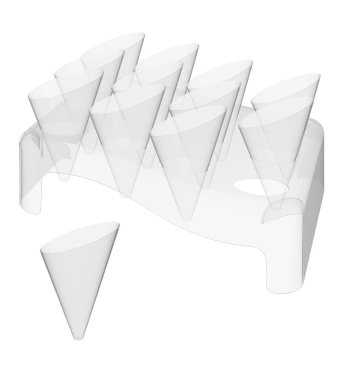 Plastikkegeln Slice 55ml mit Ständer 180x260mm (20 Sets) Plastikkegeln Slice 55ml mit Ständer 180x260mm (20 Sets)