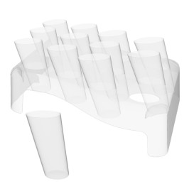 Plastikkegeln Clear 75ml mit Ständer 180x260mm (5 Sets)