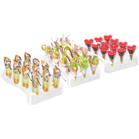 Plastikkegeln Clear 75ml mit Ständer 180x260mm (5 Sets)