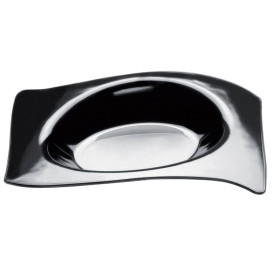 Plastikteller "Flat" Schwarz 8x6,6 cm (50 Stück)