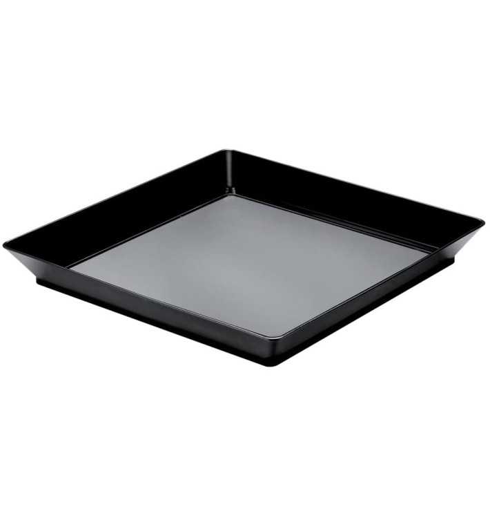 Plastiktablett "Medium" Schwarz 13x13 cm (192 Stück) Plastiktablett "Medium" Schwarz 13x13 cm (192 Stück)