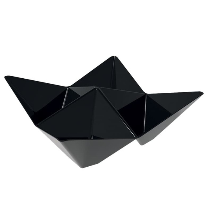 Plastikschüssel Origami PS Schwarz 103x103mm (25 Stück)