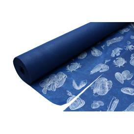 Tischläufer Novotex Blau mit "Meeresfrüchte" 1,2x48m 50g (6 Stück)