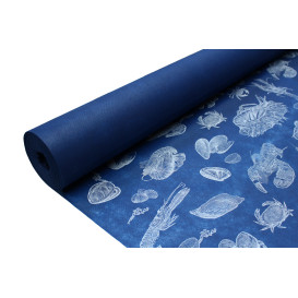 Tischläufer Novotex Blau mit "Meeresfrüchte" 1,2x48m 50g (6 Stück)