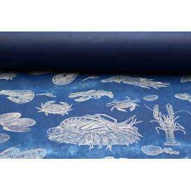 Tischläufer Novotex Blau mit "Meeresfrüchte" 1,2x48m 50g (6 Stück)