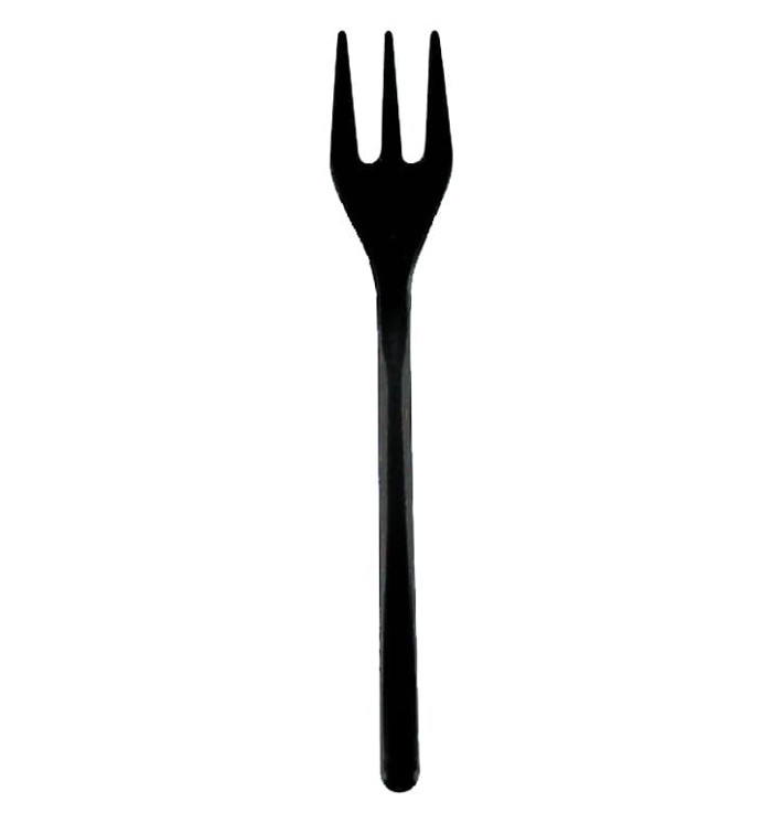 Mini-Gabel Transparent Präsentation Schwarz 100 mm (50 Stück) Mini-Gabel Transparent Präsentation Schwarz 100 mm (50 Stück)