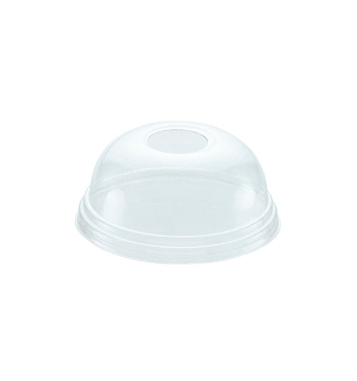 Domdeckel mit Loch für Becher 420ml Ø9,3cm (100 Stück) Domdeckel mit Loch für Becher 420ml Ø9,3cm (100 Stück)