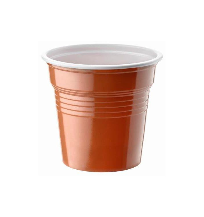 Plastikbecher PS Zweifarbig Braun 80ml Ø5,7cm (50 Stück) Plastikbecher PS Zweifarbig Braun 80ml Ø5,7cm (50 Stück)