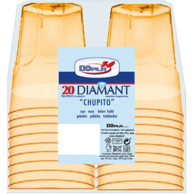Hartplastikbecher "Diamant" PS Gelb Transp. Cristal 50ml (20 Stück)