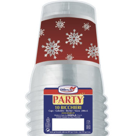 Plastikbecher "Diamant" PS Cristal Schneeflocke 200ml (200 Stück)