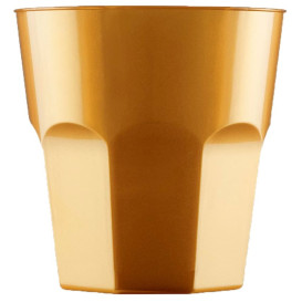 Plastikbecher für Cocktail Gold PS Ø73mm 220ml (50 Stück)