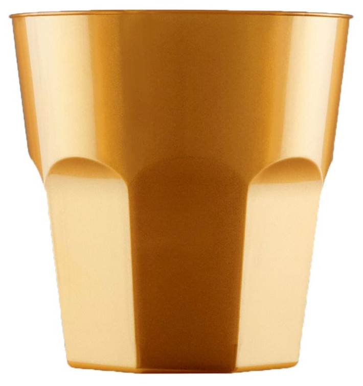 Plastikbecher für Cocktail Gold PS Ø73mm 220ml (50 Stück) Plastikbecher für Cocktail Gold PS Ø73mm 220ml (50 Stück)