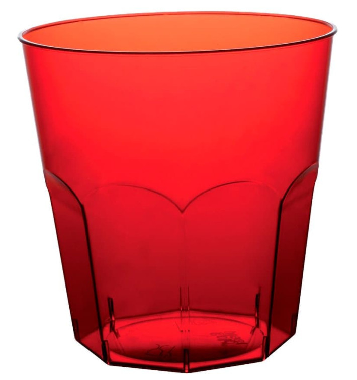 Plastikbecher Rot Transp. PS Ø73mm 220ml (50 Stück) Plastikbecher Rot Transp. PS Ø73mm 220ml (50 Stück)