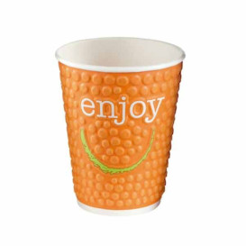 Kaffeebecher Wellpappe mit Dekor "Enjoy" 12 Oz/403 ml Ø9,0cm (34 Stück)