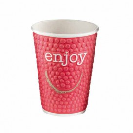 Kaffeebecher Wellpappe mit Dekor "Enjoy" 16 Oz/495ml Ø9,0cm (560 Stück)