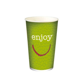 Kaltgetränkebecher mit Dekor "Enjoy" 12 Oz/360ml Ø8,0cm (2.000 Stück)
