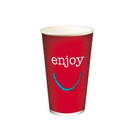 Kaltgetränkebecher mit Dekor "Enjoy" 12 Oz/360ml Ø8,0cm (100 Stück)