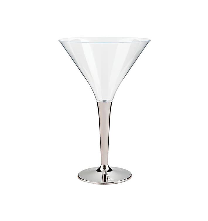 Cocktailglas Plastik mit Fuß Silber 100ml (6 Stück) Cocktailglas Plastik mit Fuß Silber 100ml (6 Stück)
