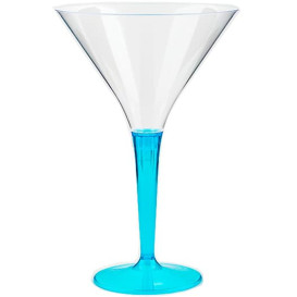 Cocktailglas Plastik mit Fuß türkis 100ml (6 Stück)