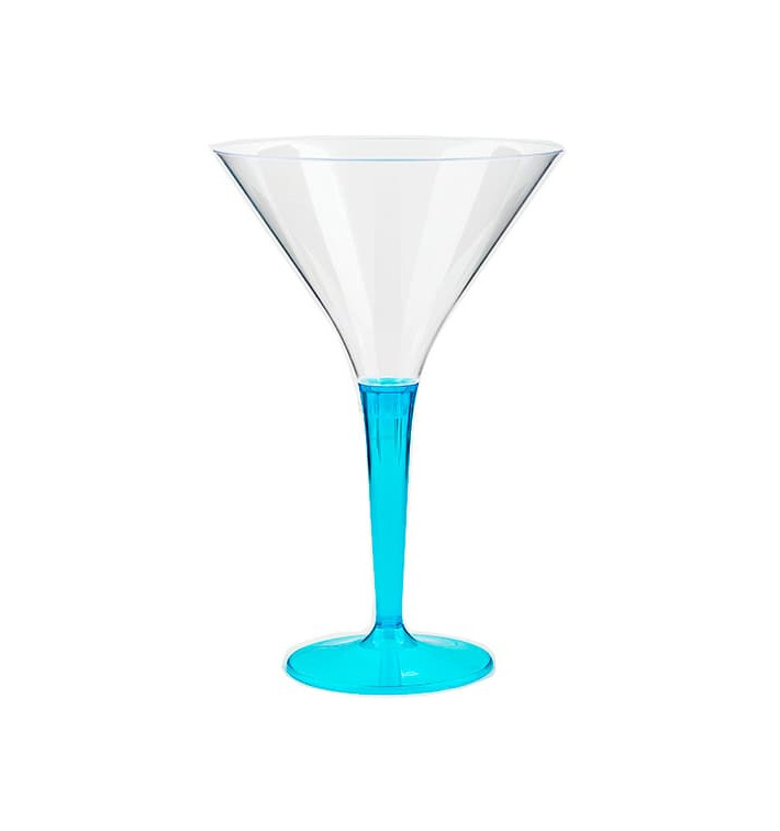 Cocktailglas Plastik mit Fuß türkis 100ml (6 Stück)