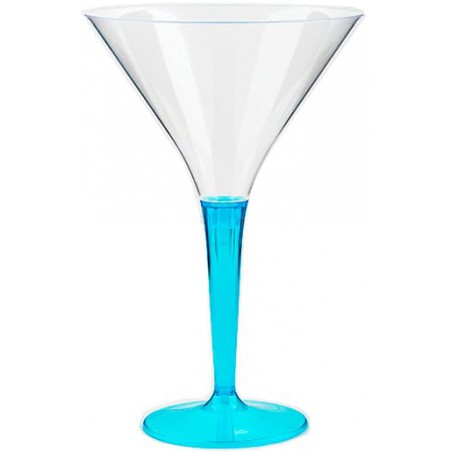 Cocktailglas Plastik mit Fuß türkis 100ml (6 Stück)