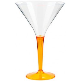 Cocktailglas Plastik mit Fuß orange 100ml (6 Stück)