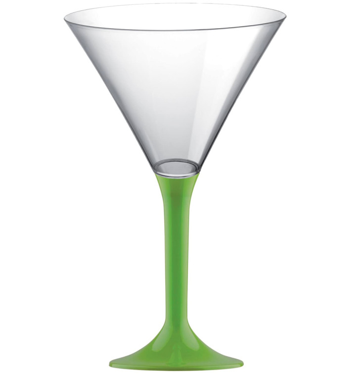 Martinigläser aus Plastik mit Grasgrün Fuß 185ml (20 Stück) Martinigläser aus Plastik mit Grasgrün Fuß 185ml (20 Stück)