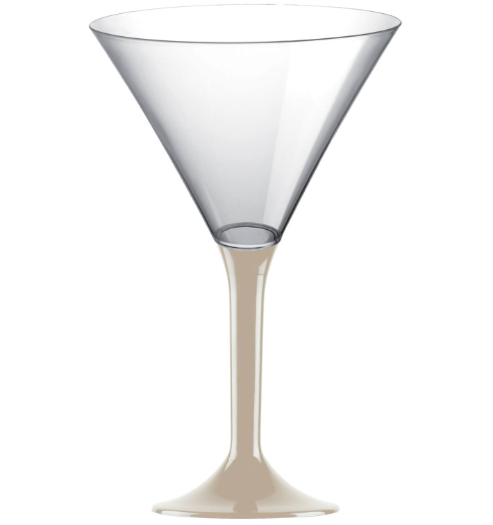 Martinigläser aus Plastik mit Beige Fuß 185ml (20 Stück) Martinigläser aus Plastik mit Beige Fuß 185ml (20 Stück)