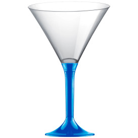 Martinigläser aus Plastik mit Blau Mittelmeer Fuß 185ml (20 Stück)